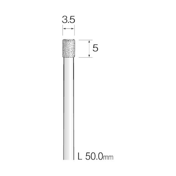 ミニモ JA1026 ミニモ 精密電着ダイヤモンドバー 超硬軸＃100 Φ3．5の通販は