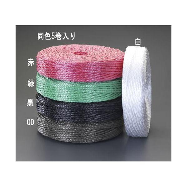 【個人宅配送不可】直送 代引不可 エスコ EA628PR-14  6mm ｘ200ｍＰロープ 5巻  黒 EA628PR14【キャンセル不可】