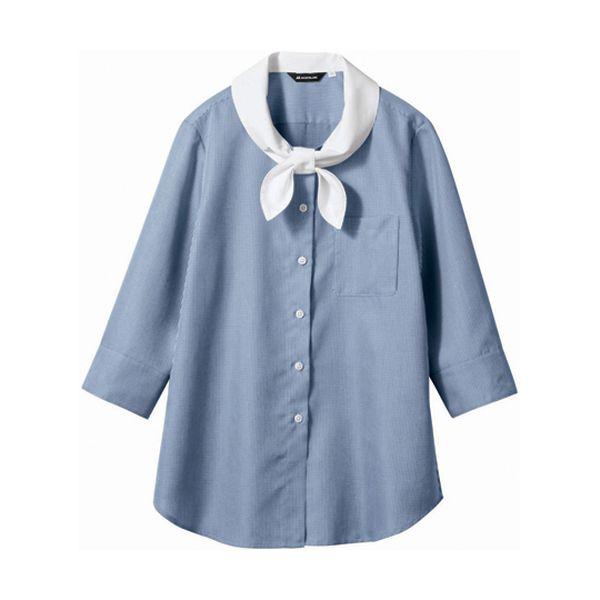 WC2231-4 7 ブラウス レディス 7分袖 ブルーチェック／白 7号 WC223147の通販は 5,545円