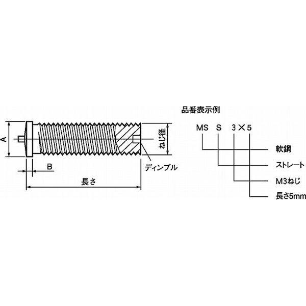 【個人宅配送不可】ＳＵＮＣＯ 4525824184294 【1000個入】 直送 代引不可 銅メッキ CDスタッド MS S型 おねじストレート型 5 X 8