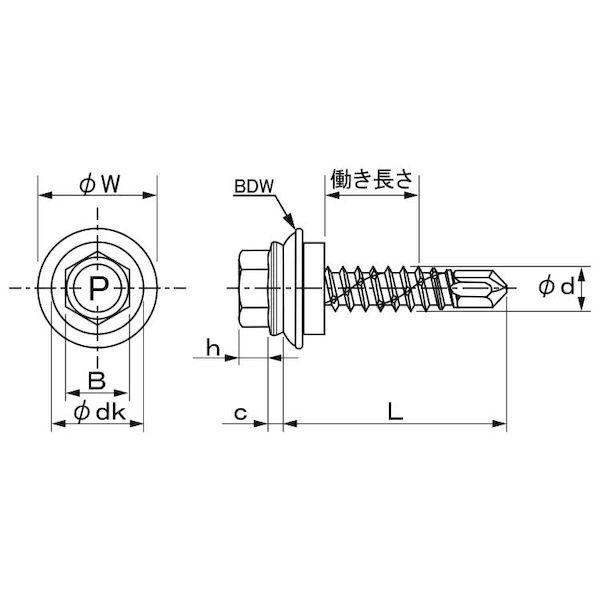 【個人宅配送不可】【個数：350個】ＳＵＮＣＯ 4525824187219 【350個入】 直送 代引不可 SUS 410ピアスBDWシールHEX 5 X 45_1