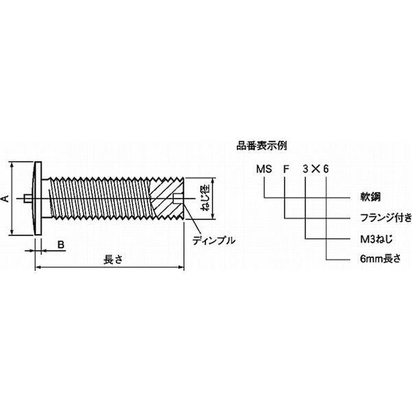 【人間宅送りとどける不可】ＳＵＮＣＯ 4525824338574 【500個入】 直送 代引不可 銅メッキ CDスタッド MS F型 おねじフランジ型 4X55−20FB