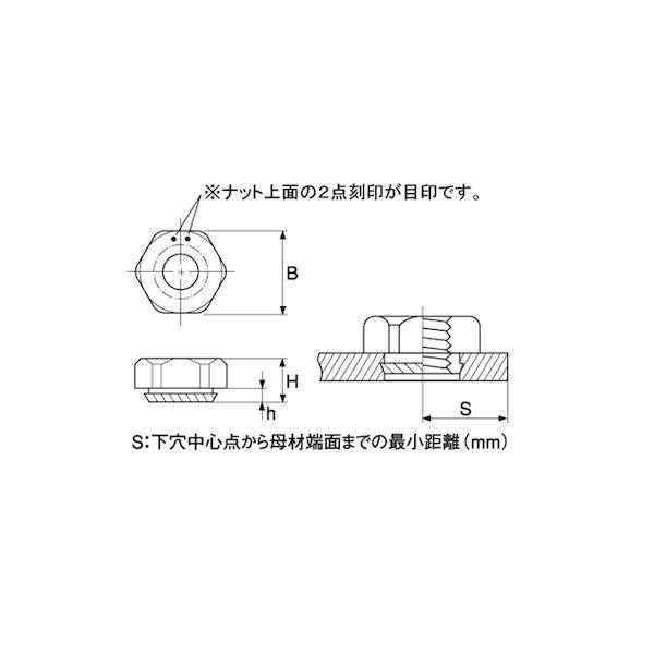 【個人宅配送不可】ＳＵＮＣＯ 4525824827443 【1000個入】 直送 代引不可 ＊ カレイナット ステンレス母材用 SS4−09−SS_1