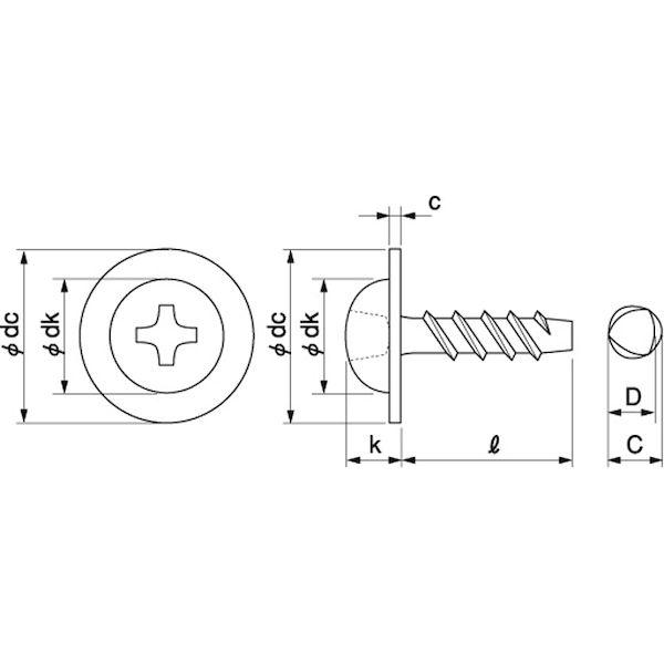 【個人宅配送不可】【個数：1300個】ＳＵＮＣＯ 4525824895602 【1300個入】 直送 代引不可 三価ホワイト PタイプナベWH 4 X 12