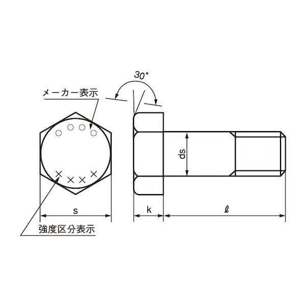 【個人宅配送不可】【個数：100個】ＳＵＮＣＯ 4547733034545 【100個入】 直送 代引不可 クローム 12．9 六角ボルト 10X30