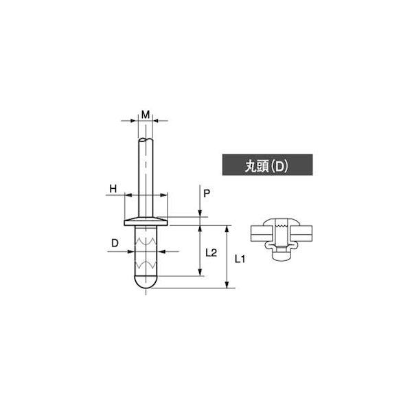 【個人宅配送不可】【個数：1000個】ＳＵＮＣＯ 4547733132470 【1000個入】 直送 代引不可 三価ホワイト POPリベット テツ−テツ SD62HR