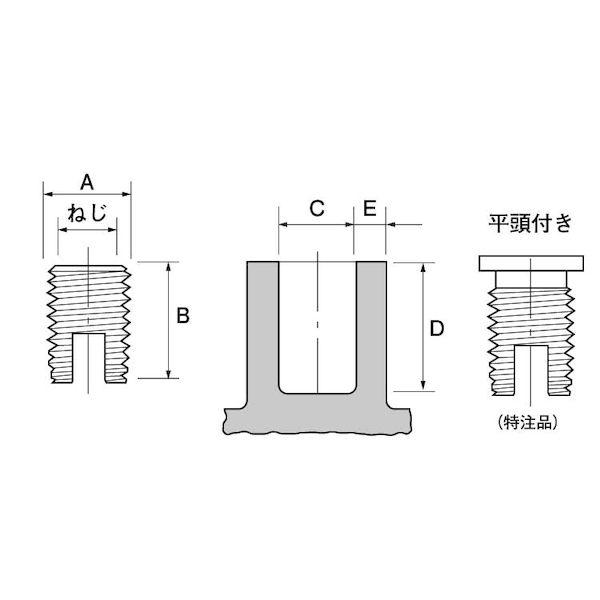 【個人宅配送不可】ＳＵＮＣＯ 4548325511765 【5000個入】 直送 代引不可 RoHS BSスクリューサート SCT M3−6．0_1