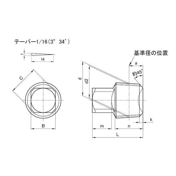 【個人宅配送不可】ＳＵＮＣＯ 4548325868432 【100個入】 直送 代引不可 316L プラグ 四角頭 3／8_1
