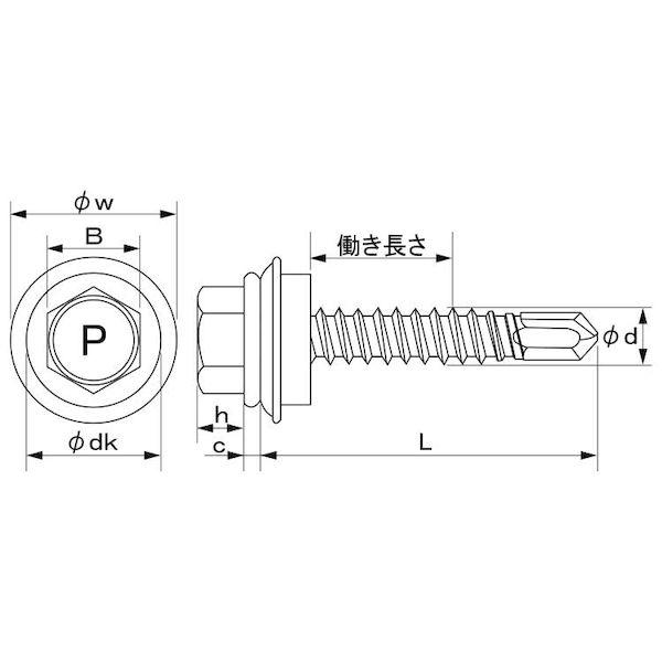 【個人宅配送不可】【個数：200個】ＳＵＮＣＯ 4548833009228 【200個入】 直送 代引不可 三価ホワイト ピアス ステンキャップ 全ねじ 6 X 50_1