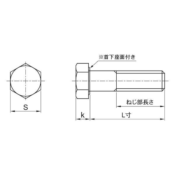 【個人宅配送不可】【個数：100個】ＳＵＮＣＯ 4548833247446 【100個入】 直送 代引不可 SUS329J4L 六角ボルト 半ネジ 8 X 90_1