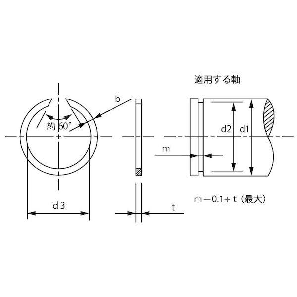 【個人宅配送不可】ＳＵＮＣＯ 4548833264658 【10個入】 直送 代引不可 テンパー 同心止め輪 軸用 羽島製 WR−310_1