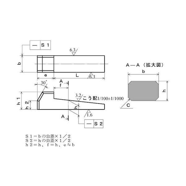 【個人宅配送不可】【個数：2個】ＳＵＮＣＯ 4548833480553 【2個入】 直送 代引不可 S45C 新JIS 頭付き勾配キー 姫野製 35X22X260_1