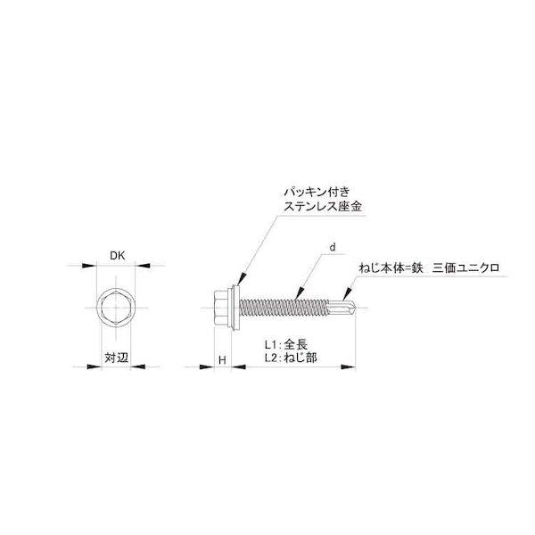 【個人宅配送不可】【個数：100個】ＳＵＮＣＯ 4548833483271 【100個入】 直送 代引不可 三価ユニクロ ダンバ ステンキャップ 6 X 45_1