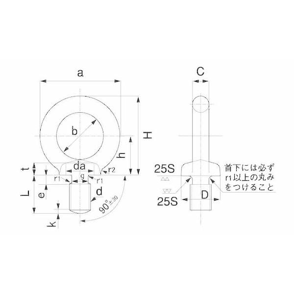 【個人宅配送不可】【個数：100個】ＳＵＮＣＯ 4548833588334 【100個入】 直送 代引不可 クロメ−ト アイボルト 静香 M8 L＝15