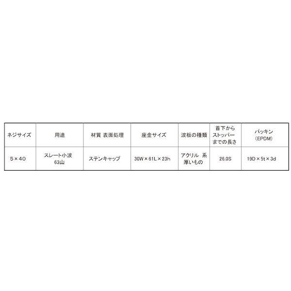 【個人宅配送不可】【個数：100個】ＳＵＮＣＯ 4549388063413 【100個入】 直送 代引不可 三価ユニクロ 波板ステンキャップ スレート小波 5 X 40_2