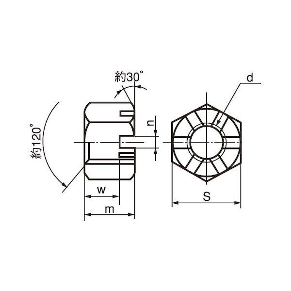 【個人宅配送不可】ＳＵＮＣＯ 4549638176993 【100個入】 直送 代引不可 三価ホワイト 溝付きナット 高形 1種 M16_1