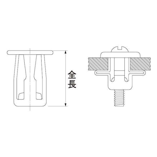 【個人宅配送不可】【個数：100個】ＳＵＮＣＯ 4549638315477 【100個入】 直送 代引不可 ステンレス ブラインドジャックナット M6 X 18_1