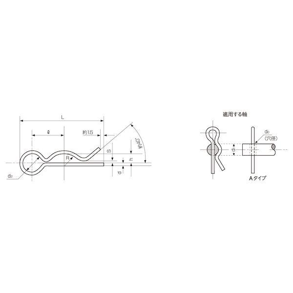 【個人宅配送不可】【個数：500個】ＳＵＮＣＯ 4549638339145 【500個入】 直送 代引不可 三価ホワイト スナップピン 平和発條 M14