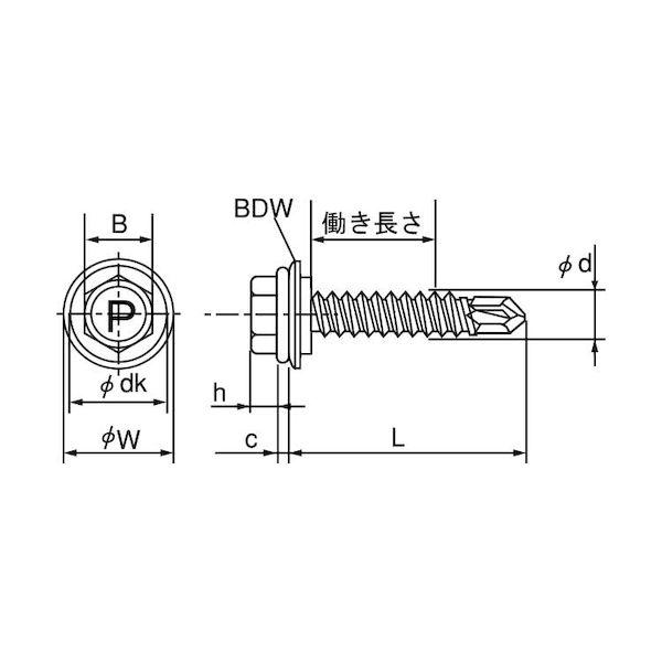 【個人宅配送不可】ＳＵＮＣＯ 4549663078255 【200個入】 直送 代引不可 SUS410 ピアス シールHEX BW グレーゴム 6 X 45_1