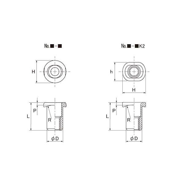 【個人宅配送不可】ＳＵＮＣＯ 4550186253111 【1000個入】 直送 代引不可 三価ホワイト POPナット パイプ用 テツ 小判型 SRH630−318K2_1