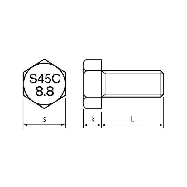 【個人宅配送不可】【個数：400個】ＳＵＮＣＯ 4550445280445 【400個入】 直送 代引不可 S45C 8．8六角ボルト 全ねじ 6X25 ゼン_1