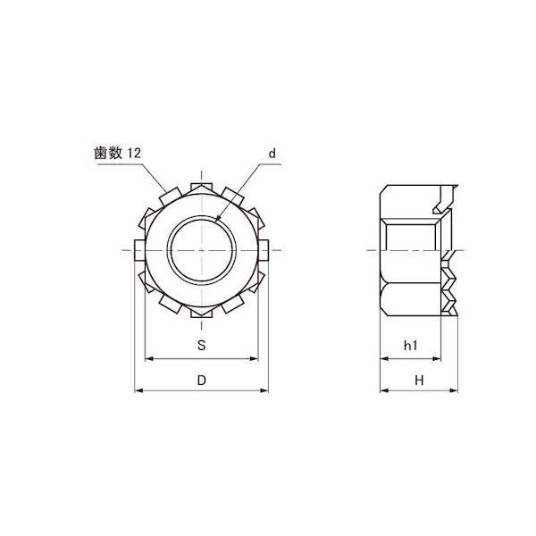 【個人宅配送不可】【個数：2000個】ＳＵＮＣＯ 4942131078007 【2000個入】 直送 代引不可 クロメ−ト 歯付き座金ナット M5_1