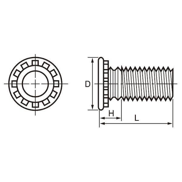 【個人宅配送不可】ＳＵＮＣＯ 4942131166148 【250個入】直送 代引不可 三価ユニクロ ボーセイ クリンチスタッド TH−M8−22_1