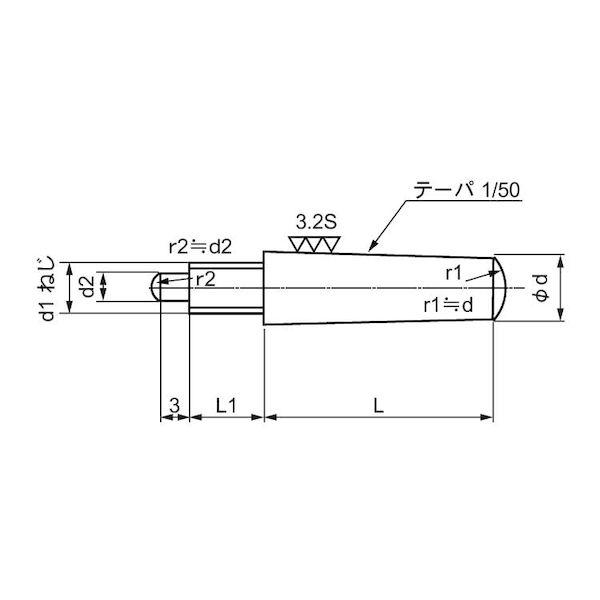 【人間宅送りとどける不可】ＳＵＮＣＯ 4942131629933 【50個入】 直送 代引不可 S45C調質 外螺旋釘付き添い人テーパーピン 姫野精工所製 16 X 50
