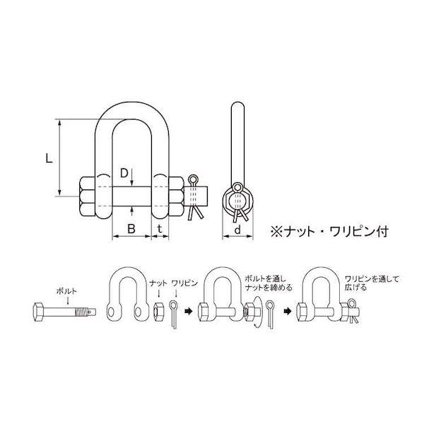 【個人宅配送不可】【個数：10個】ＳＵＮＣＯ 4942131649290 【10個入】 直送 代引不可 MM ステン SBMシャックル M12 SBM−12_1