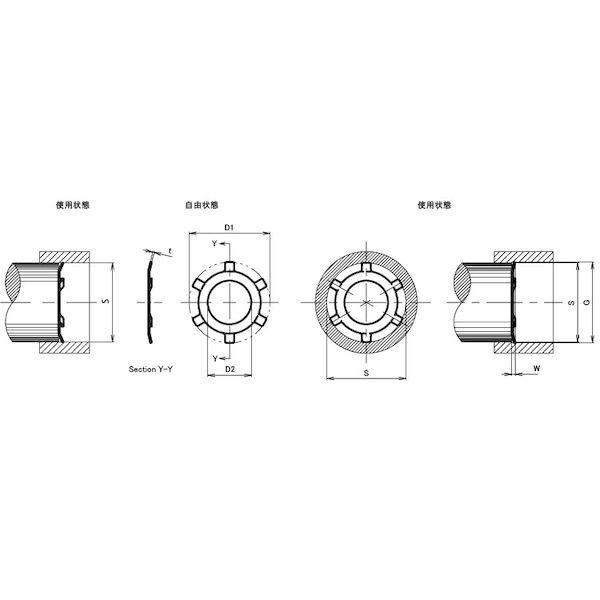 【個人宅配送不可】【個数：1000個】ＳＵＮＣＯ 4942131667287 【1000個入】 直送 代引不可 ステンSI型止め輪 穴用磐田電工規格 SI−22