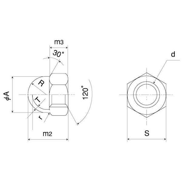 【個人宅配送不可】ＳＵＮＣＯ 4942131883472 【500個入】 直送 代引不可 SUS 袋ナット 左ネジ3形2種 M8 3ガタ