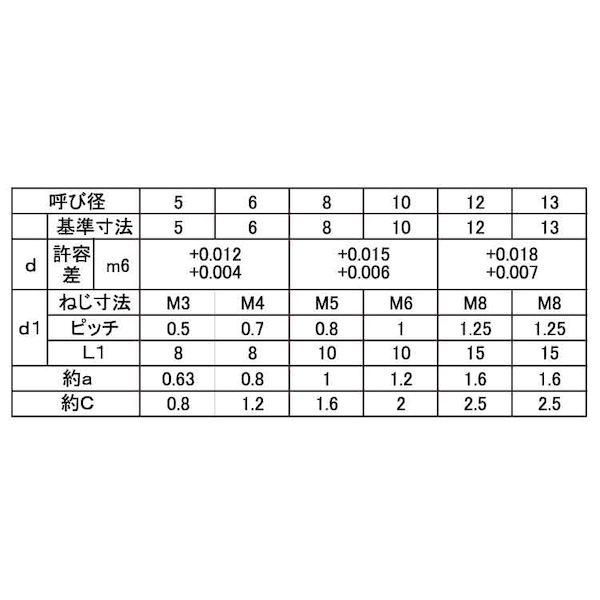 【個人宅配送不可】ＳＵＮＣＯ 4942131917696 【100個入】 直送 代引不可 SUS 内ねじ付き平行ピンM6 姫野精工所製 10 X 50 M6_2