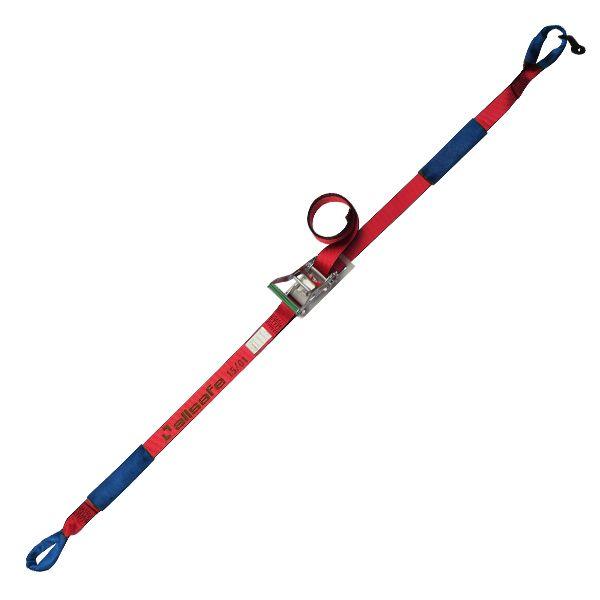 【個数：1個】ａｌｌｓａｆｅ 45059 直送 代引不可 ラチェット式しぼり仕様 固定1m×調節7m 赤 R5I17_1