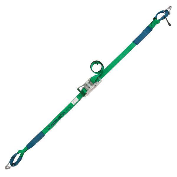 【個数：1個】ａｌｌｓａｆｅ 45065 直送 代引不可 ラチェット式しぼり＆ナローフック仕様 固定1m×調節5m 緑 R5IN15_1