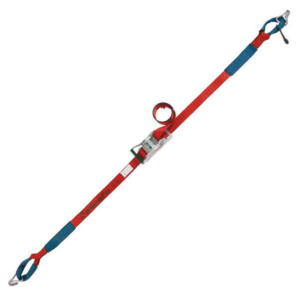 【個数：1個】ａｌｌｓａｆｅ 45073 直送 代引不可 ラチェット式しぼり＆ナローフック仕様 固定1m×調節5m 赤 R5IN15_1