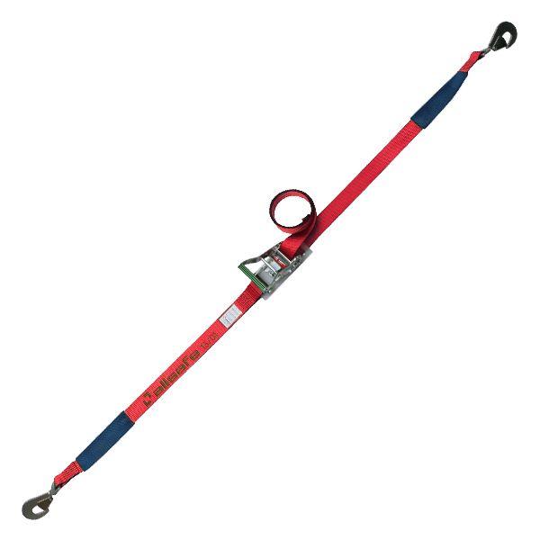 【個数：1個】ａｌｌｓａｆｅ 45104 直送 代引不可 ラチェット式ツイストスナップフック仕様 固定1m×調節4m 赤 R5TH14_1
