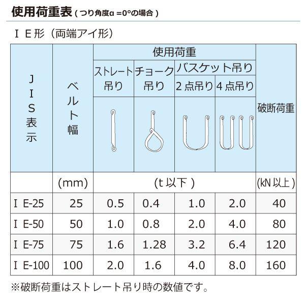 シライ C1E-100X7.5 直送 代引不可 ケミカルスリング C1E 両端アイ形 2ton 幅100mm 長さ7．5m C1E100X7.5_2