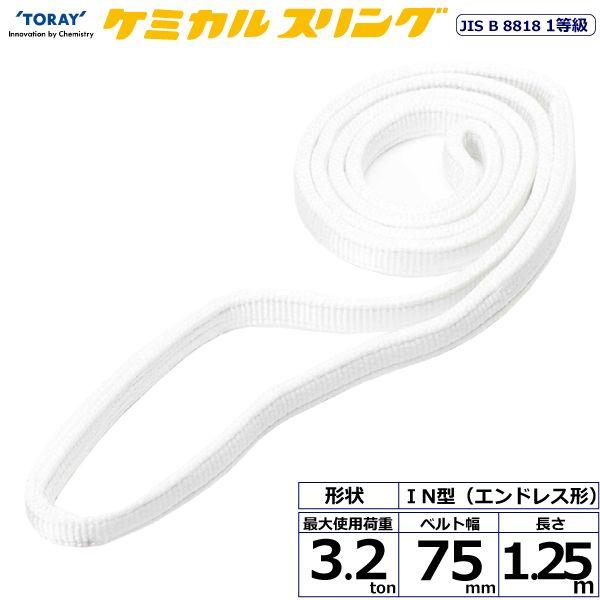 シライ C1N-75X1.25 直送 代引不可 ケミカルスリング C1N エンドレス形 3．2ton 幅75mm 長さ1．25m C1N75X1.25