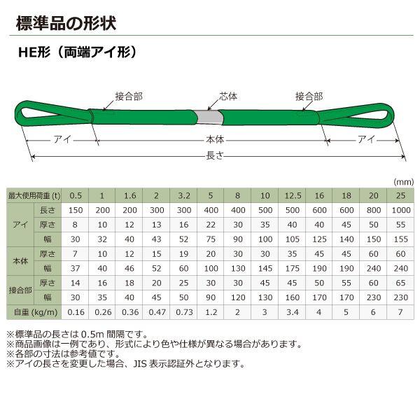 シライ HE-W020X9.0 直送 代引不可 シライマルチスリング HE 両端アイ形 2ton 幅52mm 長さ9m HEW020X9.0