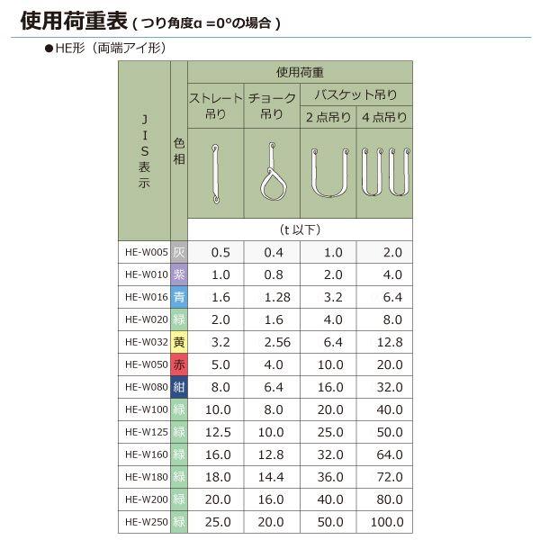 シライ HE-W125X8.0 直送 代引不可 シライマルチスリング HE 両端アイ形 12．5ton 幅175mm 長さ8m HEW125X8.0_2