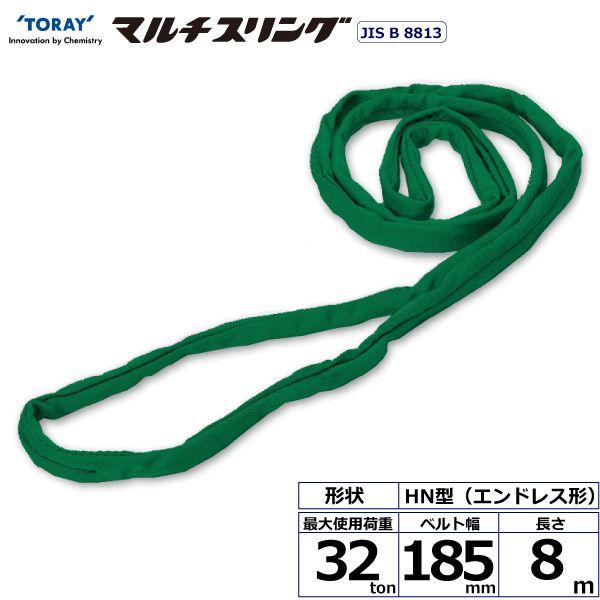 シライ HN-W320X8.0 直送 代引不可 シライマルチスリング HN エンドレス形 32ton 幅185mm 長さ8m HNW320X8.0
