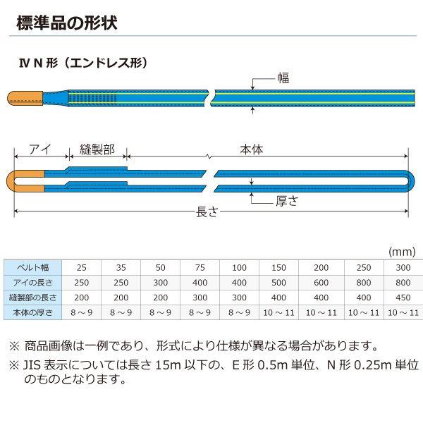 シライ SG4N-100X4.5 直送 代引不可 シグナルスリングHG SG4N エン御召しもの形 8ton 幅100粍 長さ4．5m SG4N100X4.5
