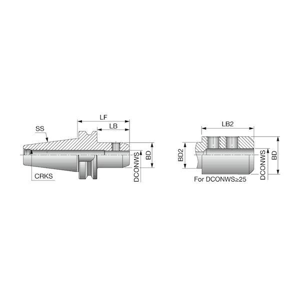【個数：1個】タンガロイ BT50EM12X100 直送 代引不可 BT−EM endmill holder_1