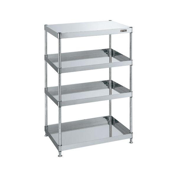 【個人宅配送不可】サカエ SAKAE CSPN4-60124 直送 代引不可 ステンレスCSパールワゴン SUS430／固定タイプ／H1215／4段 CSPN460124