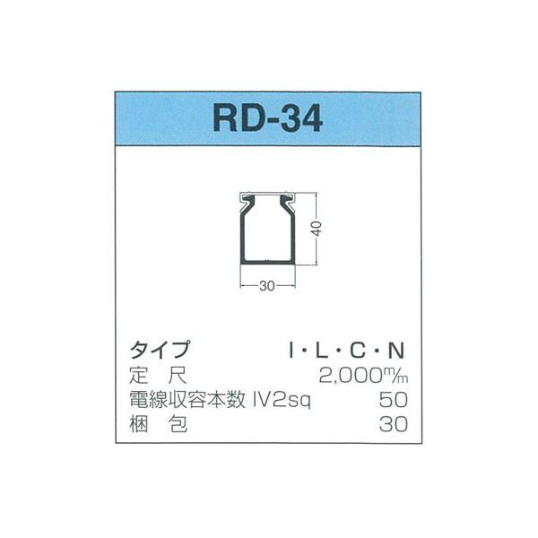【個数：30個】サンデン RD-34-I 【30個入】 直送 代引不可 配線ダクト RDシリーズ RD34I