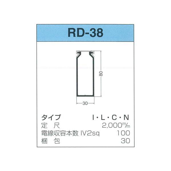 【個数：30個】サンデン RD-38-I 【30個入】 直送 代引不可 配線ダクト RDシリーズ RD38I