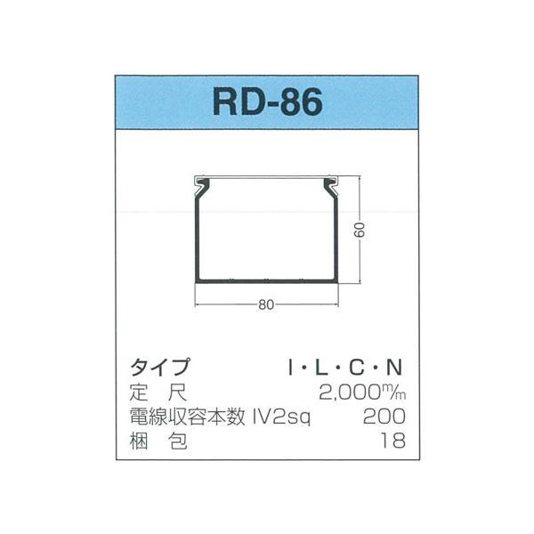 【個数：18個】サンデン RD-86-C 【18個入】 直送 代引不可 配線ダクト RDシリーズ RD86C