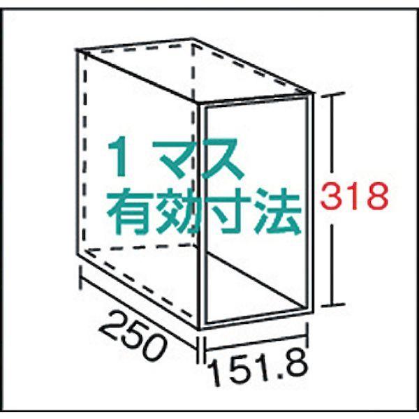 【個人宅配送不可】トラスコ TRUSCO KC-5050 直送 代引不可 ＫＣ型区分棚コボレ止めなし ８８９Ｘ２６４ＸＨ１８０２ ５列５段 KC5050_2