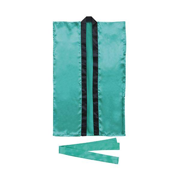 【個数：1個】ATC1150X10 直送 代引不可 10個セット ARTEC サテンロングハッピ 緑 L ハチマキ付