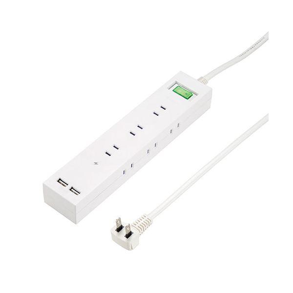 【個数：1個】H6BK11122UWHX6 直送 代引不可 6個セット YAZAWA 3方向から挿せる9個口USBタップ ホワイト